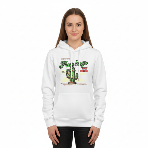 Produktbild av tjej i 20-årsåldern i vit hoodie